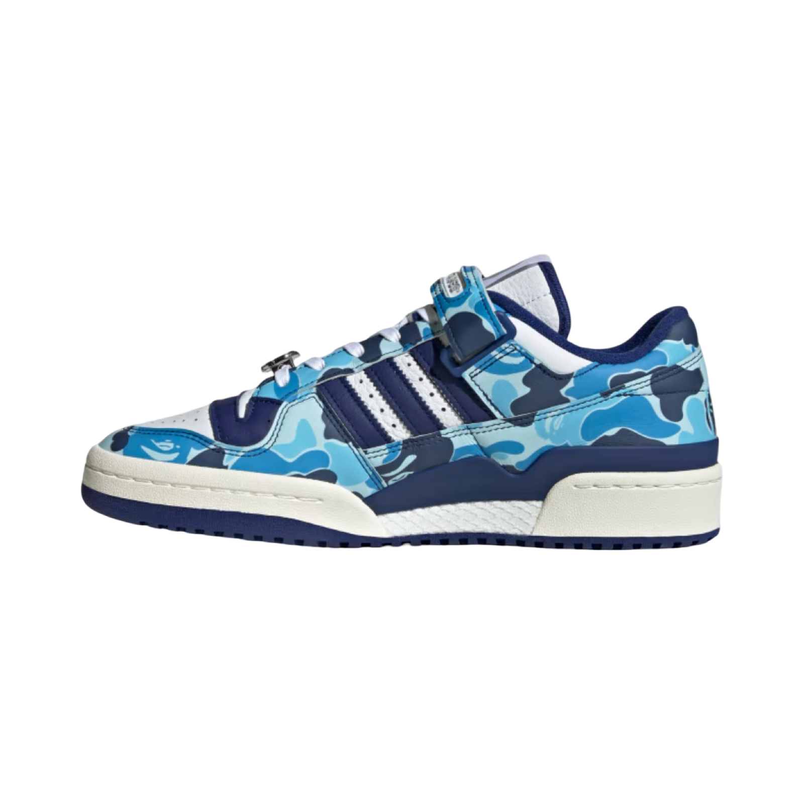Adidas Forum 84 Low Bape 30th Anniversary Blue Camo Cloud White Core White Metallic Gold