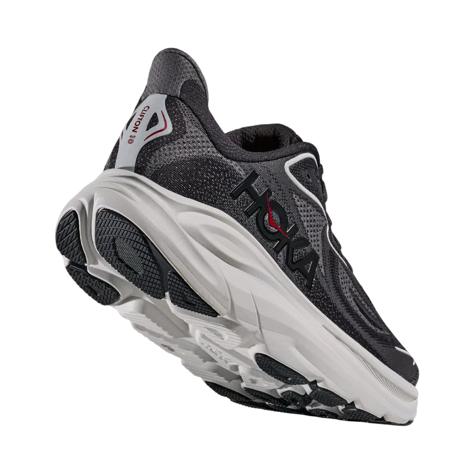 Men's Hoka Clifton 10 D Width Carbon Black Satellite Grey