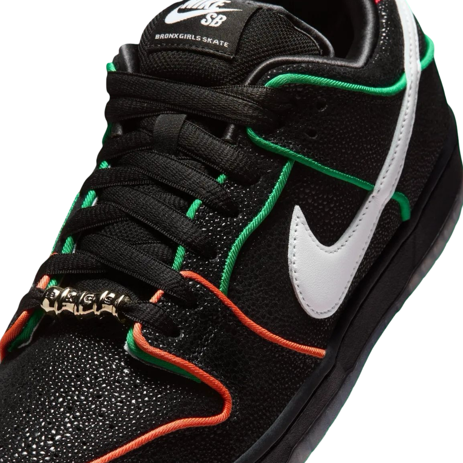 Nike SB Dunk Low Bronx Girl Skate Black White Challenge Red