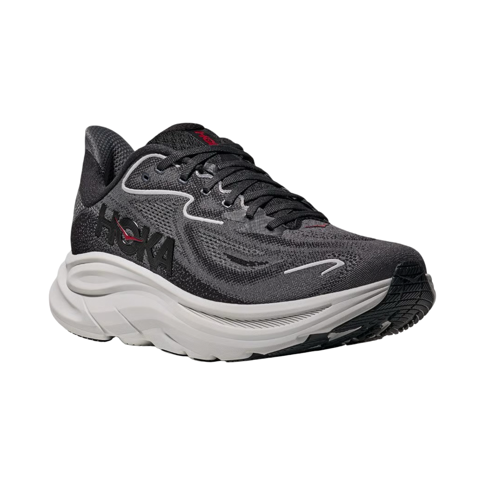 Men's Hoka Clifton 10 D Width Carbon Black Satellite Grey