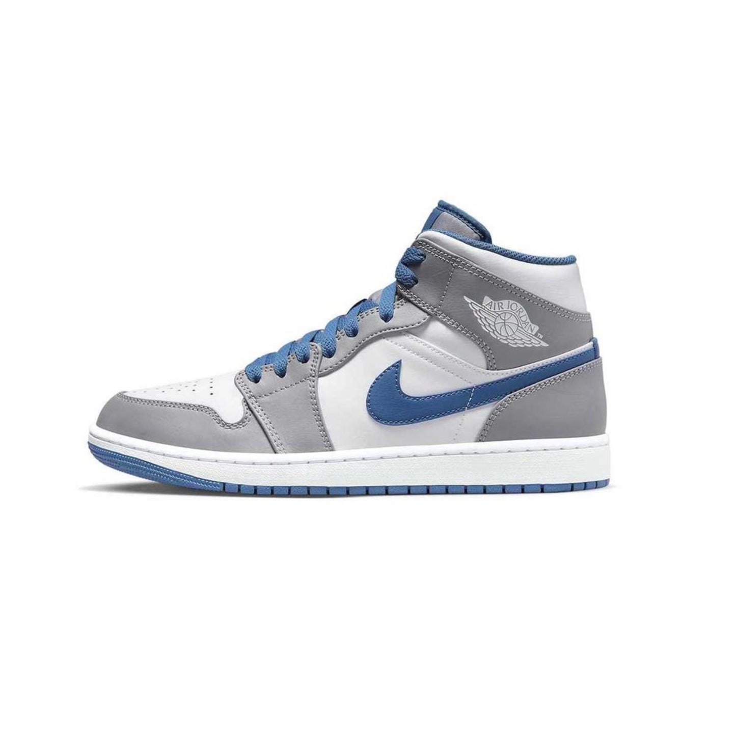 Air Jordan 1 Mid True Blue Cement Grey White