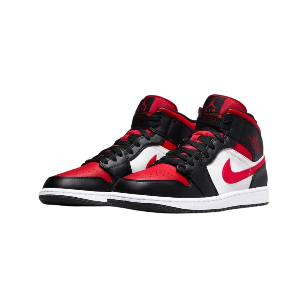 Air Jordan 1 Mid Black Fire Red White