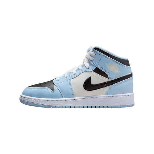 Air Jordan 1 Mid GS Ice Blue Black Sail White