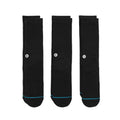 Stance Icon Crew Socks 3 Pack Black Black
