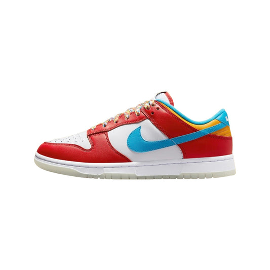 Nike Dunk Low x Lebron James "Fruity Pebbles" Habanero Red Laser Blue White