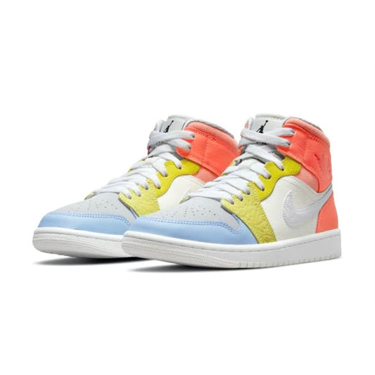 Women's Air Jordan 1 Mid My First Coach Sail White Light Zitron