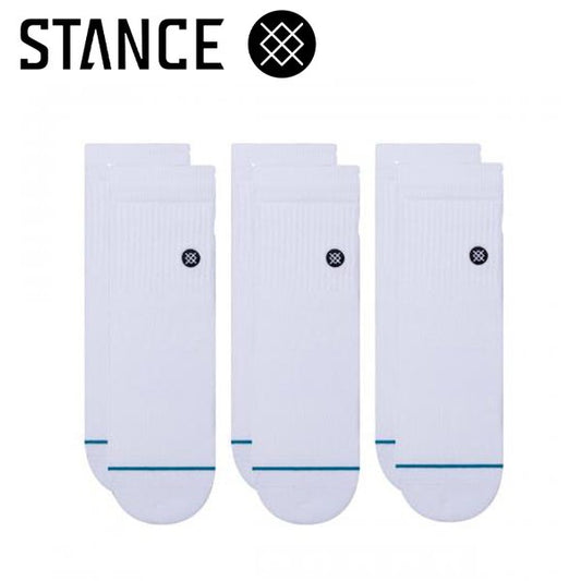 Stance Icon Quarter Socks 3 Pack White White