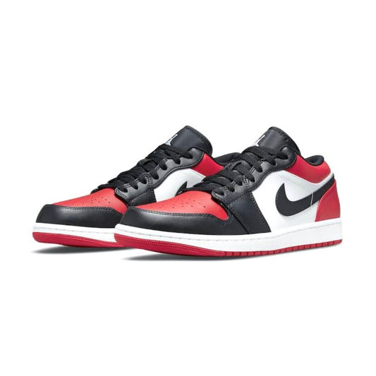 Air Jordan 1 Low Bred Toe White Black Gym Red