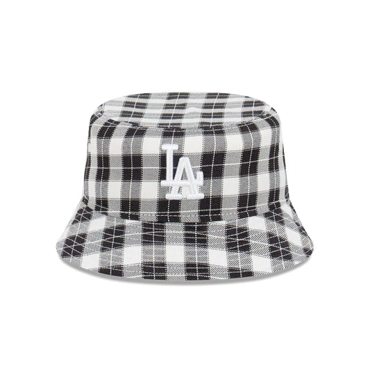 New Era LA Dodgers Plaid Black White Bucket Hat