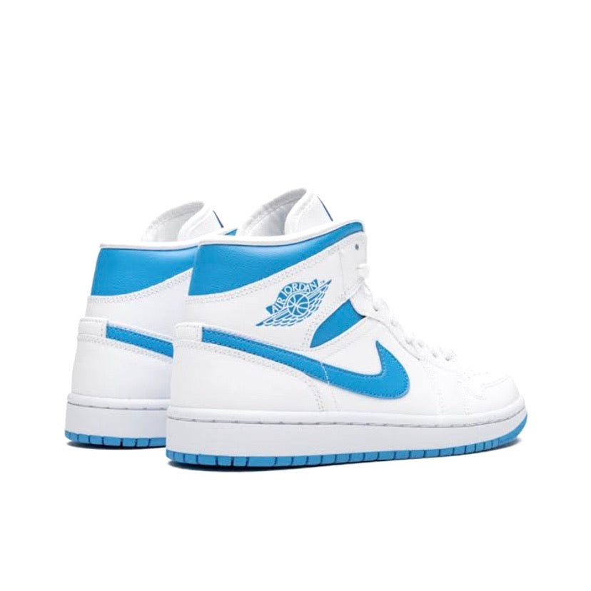 Women's Air Jordan 1 Mid UNC White Carolina Blue