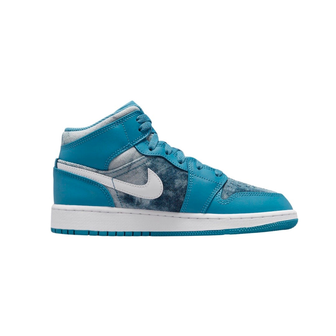 Air Jordan 1 Mid GS White Dutch Blue White