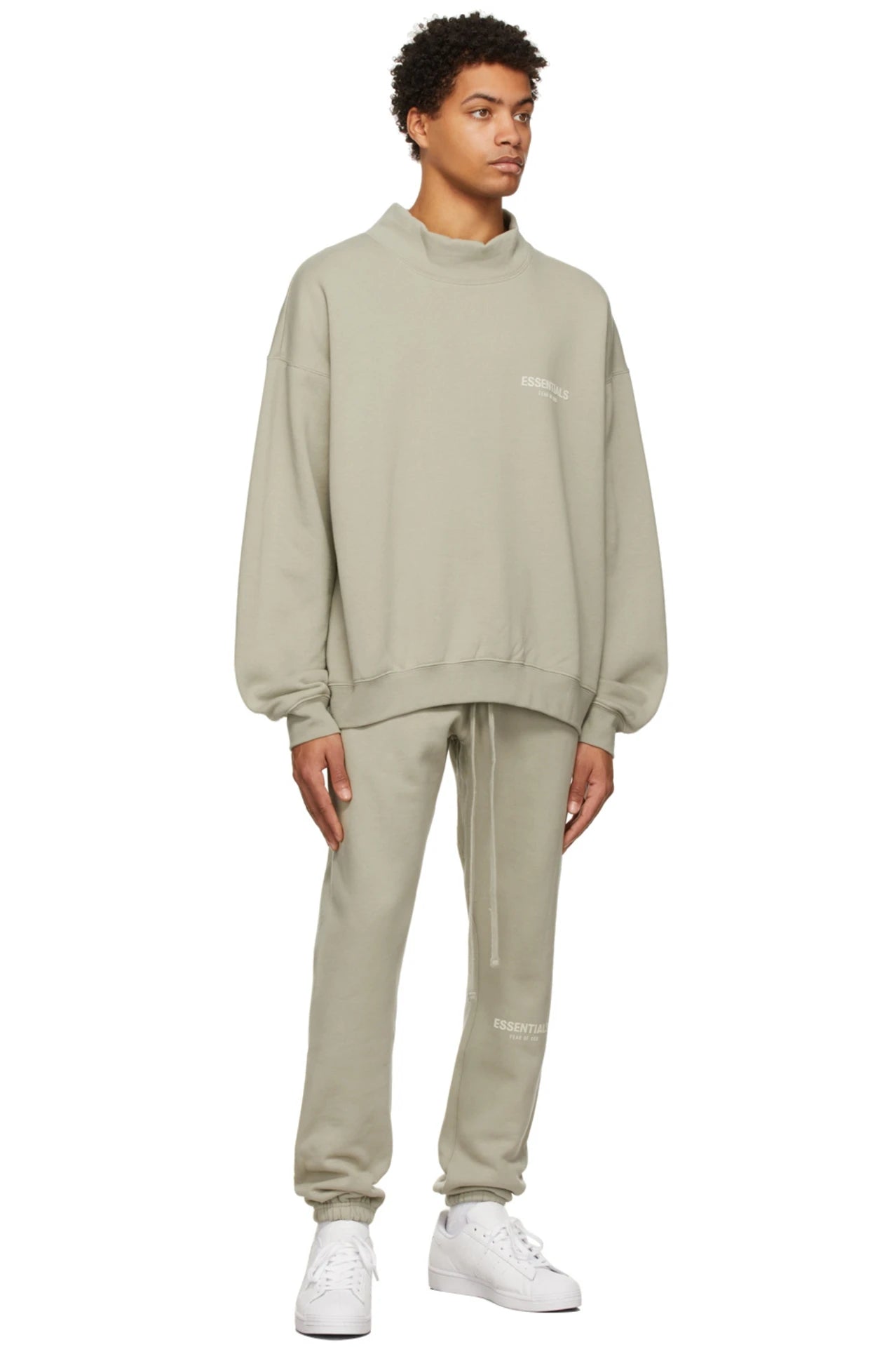 Fear of God Essentials Mock Neck Sweater Olive Green