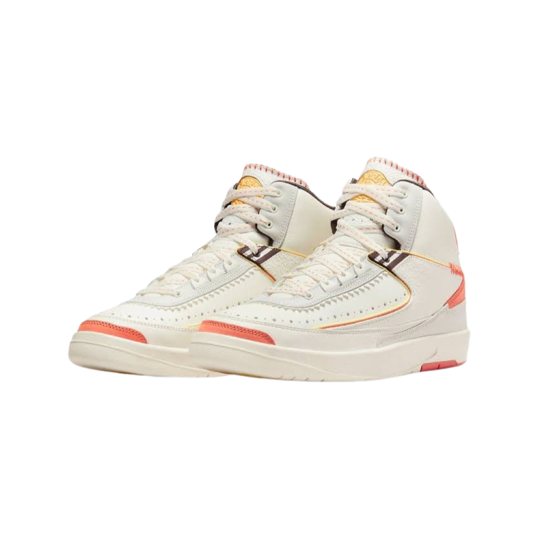 Air Jordan 2 Retro Maison Chateau Rouge Sail Citron Pulse Orange