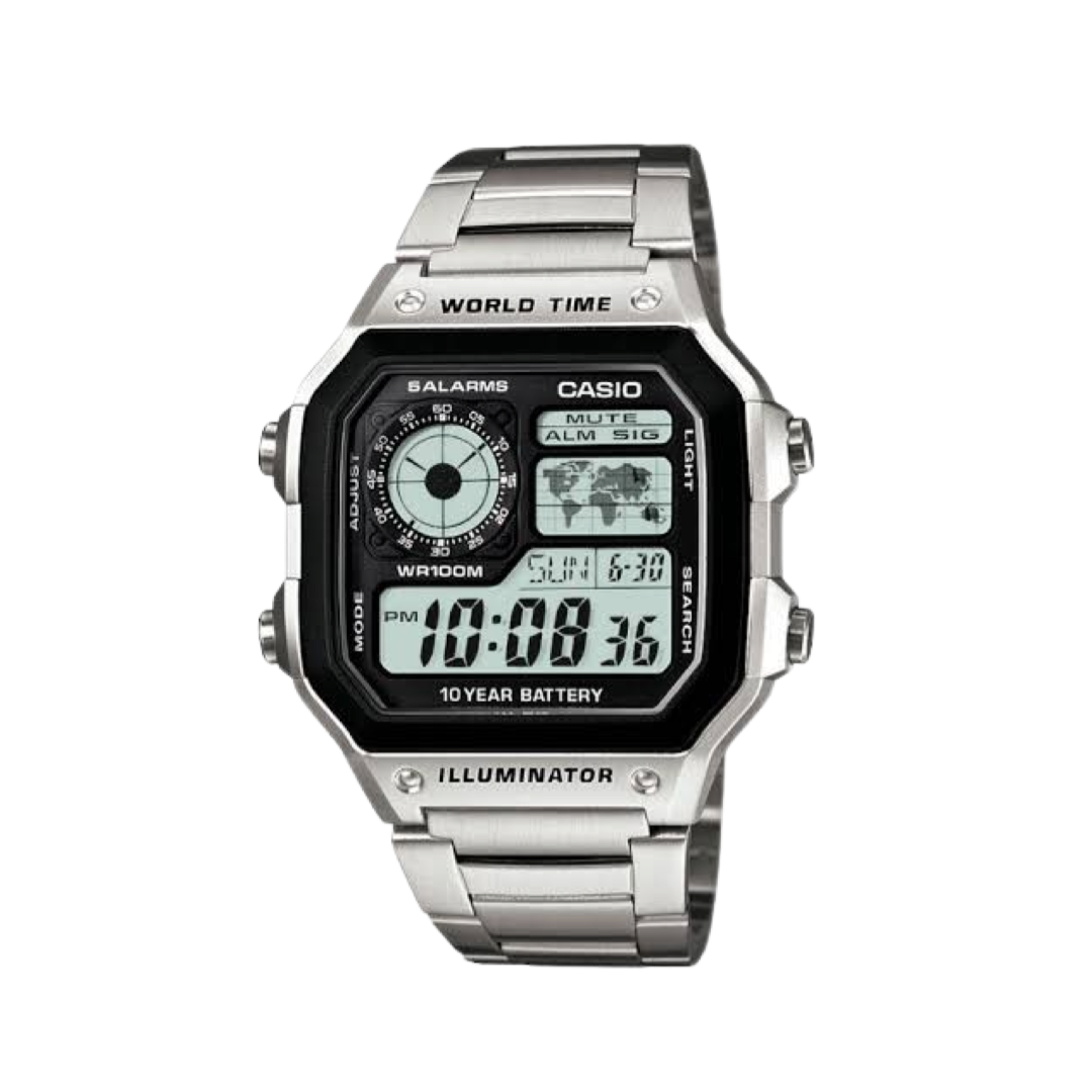 Casio Auto Illuminator Black Steel AE1200WHD1A