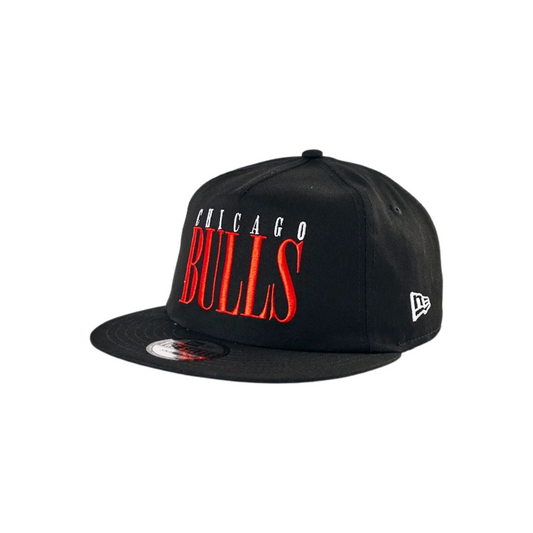 New Era Golfer Cap Chicago Bulls Classic Logo Black Red White Strapback Cap