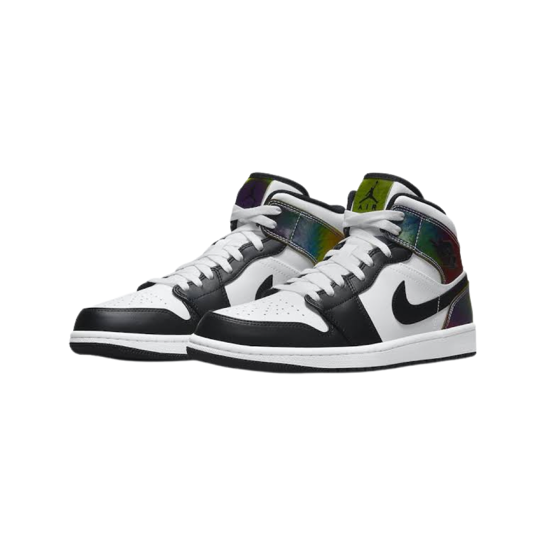 Air Jordan 1 Mid White Blanc Black