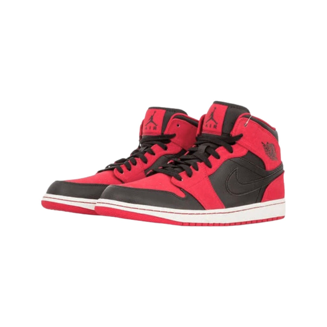 Air Jordan 1 Mid BRED 2013 Black Black Gym Red