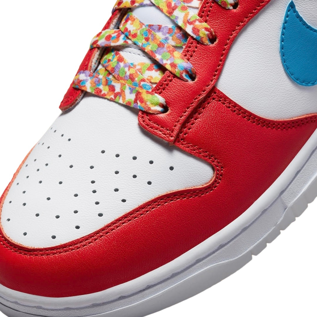 Nike Dunk Low x Lebron James "Fruity Pebbles" Habanero Red Laser Blue White