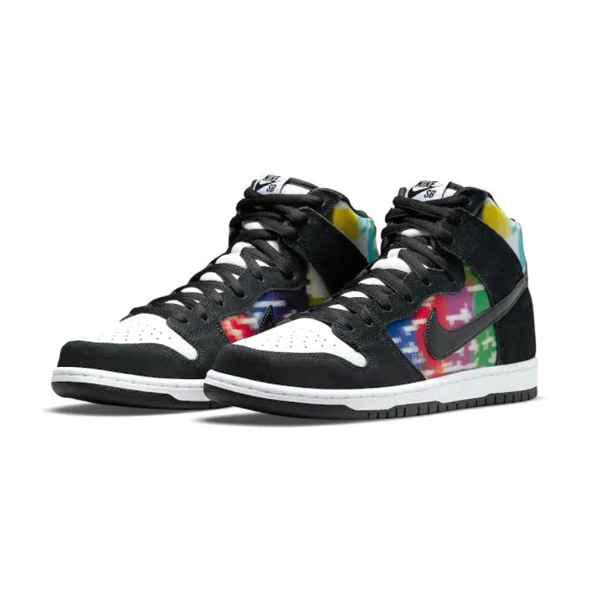 Nike SB Dunk High Pro TV Signal Black White Multi Panda