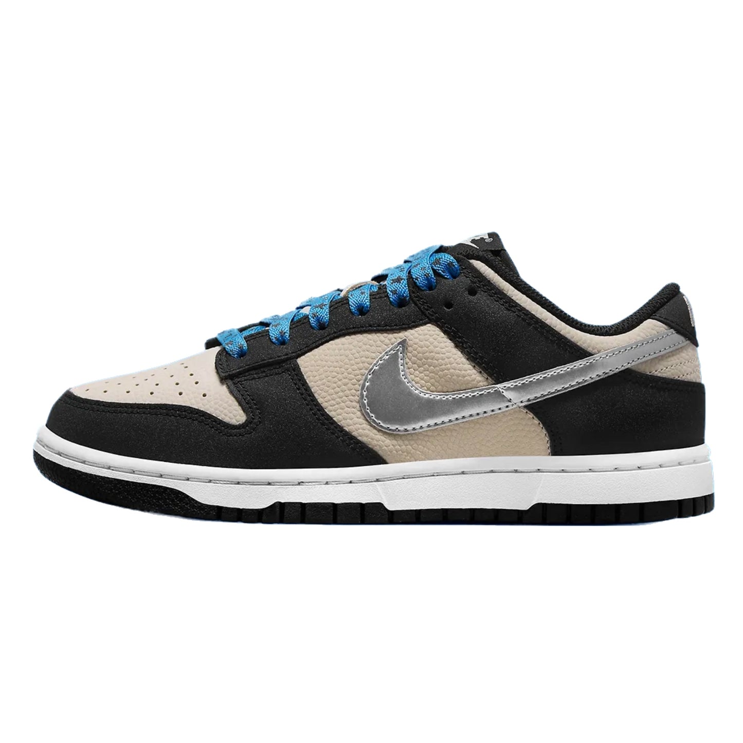 Women's Nike Dunk Low Starry Laces Light Bone Metallic Silver Black