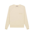 Fear of God Essentials Logo Flocked Crew Neck Sweater Eggshell