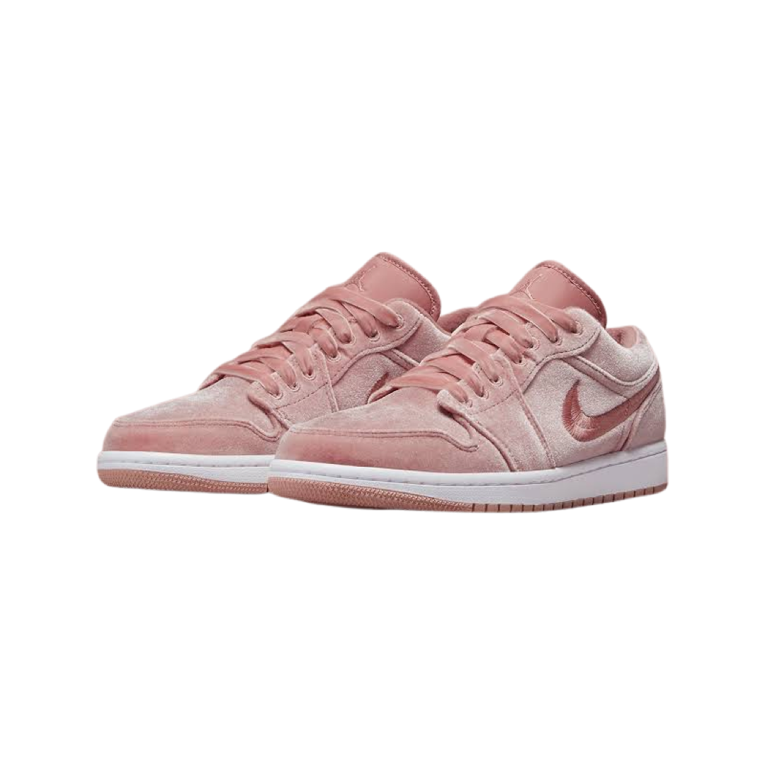 Women's Air Jordan 1 Low Pink Velvet Rust Pink White