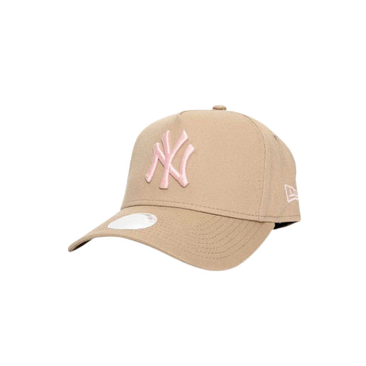 Women's New Era 940 A-Frame New York Yankees Camel Pink Clothstrap Cap