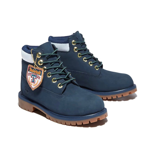 Junior 6 Inch Heritage Work Boots Navy Light Nubuck Black By Timberland