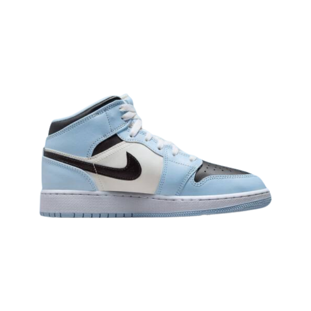 Air Jordan 1 Mid GS Ice Blue UNC Black University Blue White