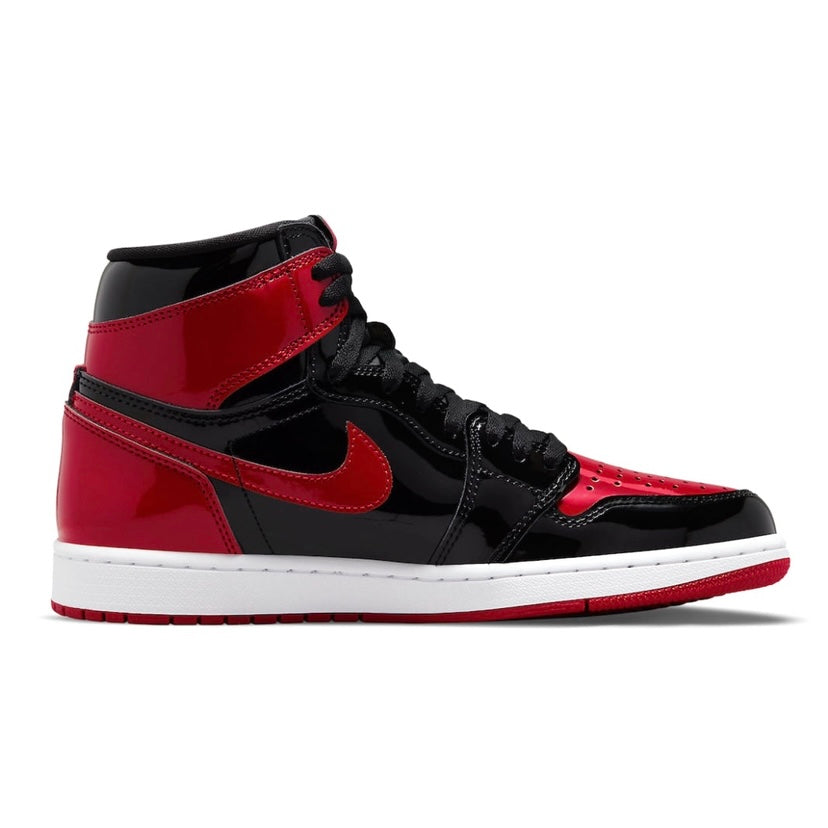 Air Jordan 1 High Retro Bred Patent Varsity Red Black White