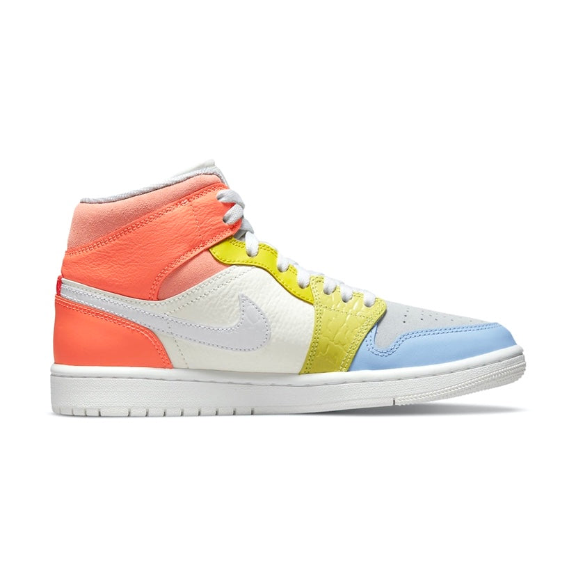 Women's Air Jordan 1 Mid My First Coach Sail White Light Zitron