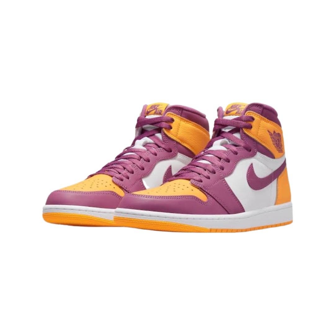 Air Jordan 1 High Brotherhood University Gold Light Bordeaux White