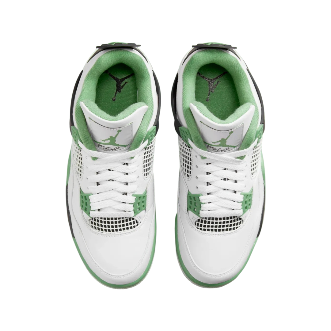 Women's Air Jordan 4 White Seafoam Oil Green Dark Ash Black