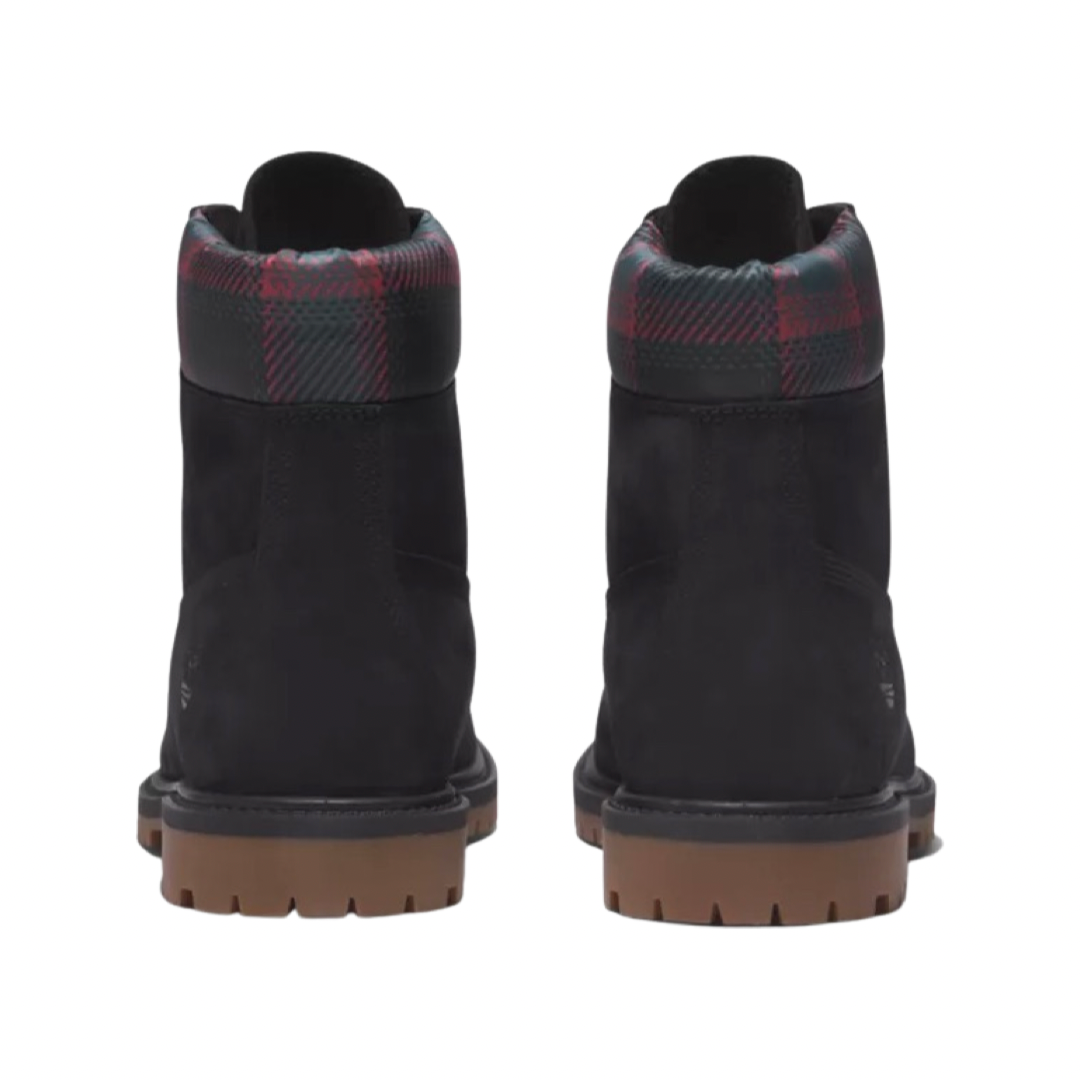 Women's Timberland 6 Inch Premium Heritage Cupsole Black Nubuck Pink Boots