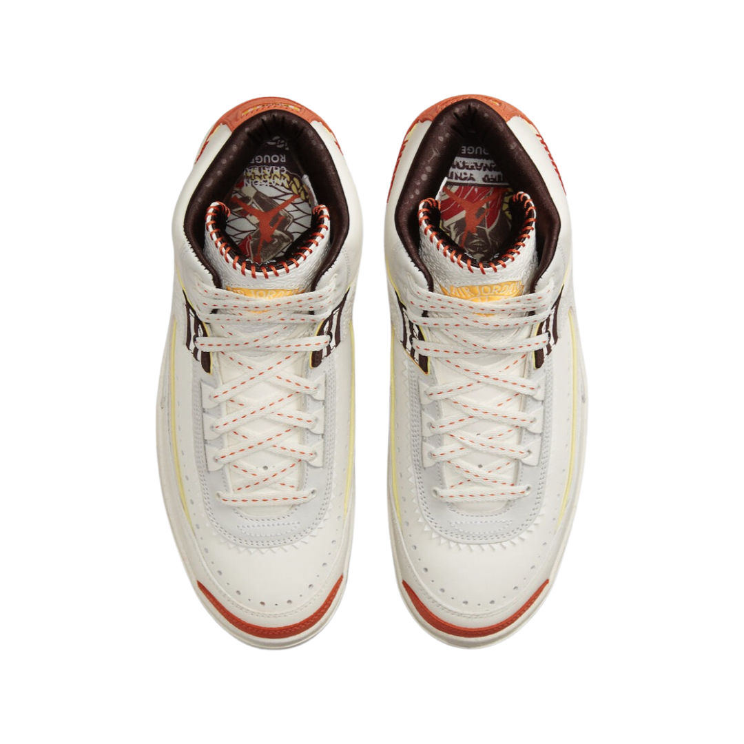 Air Jordan 2 Retro Maison Chateau Rouge Sail Citron Pulse Orange