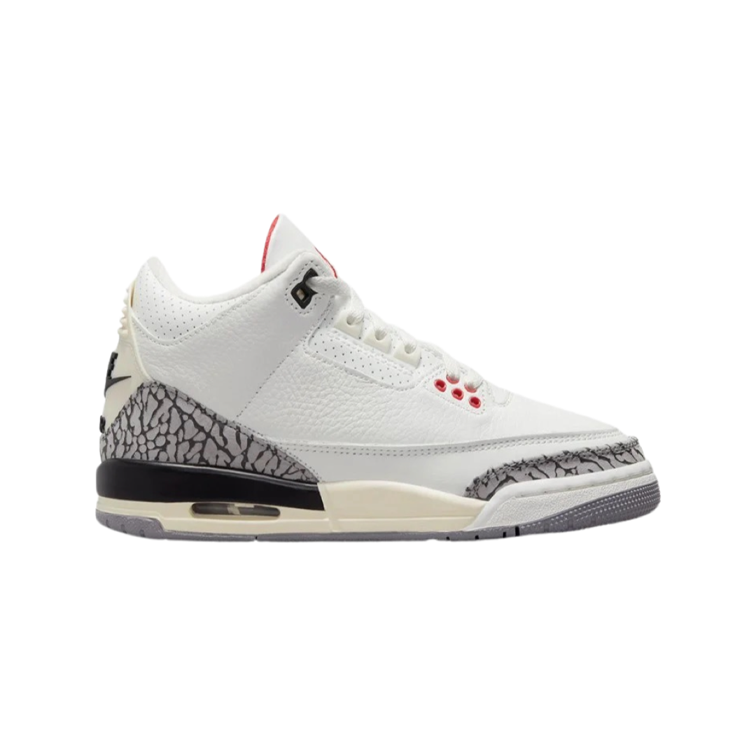 Air Jordan 3 Retro GS White Cement Reimagined White Cement Summit White Fire Red Black