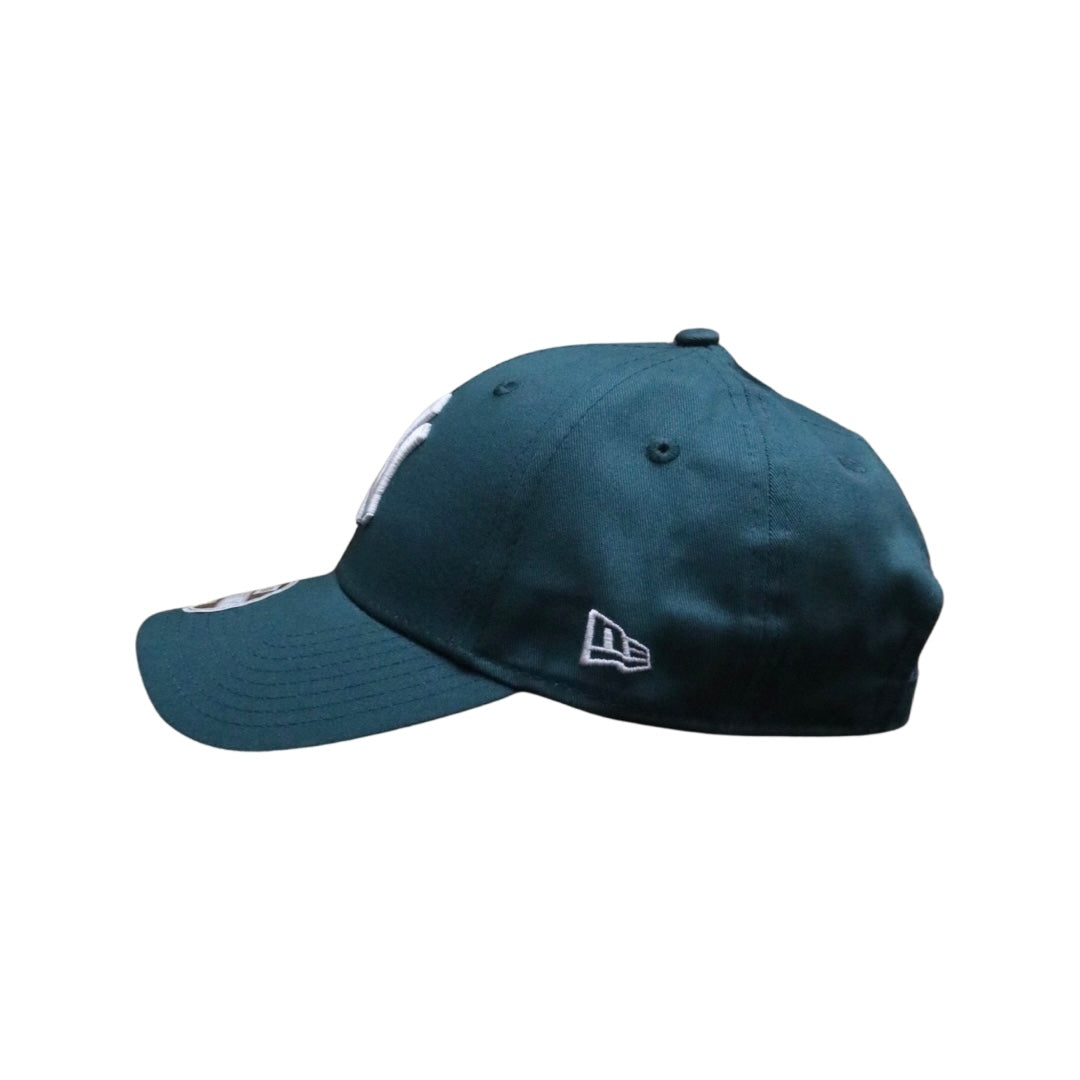 Women's New Era 940 Pre-Curved LA Dodgers Pine Green White Clothstrap Cap