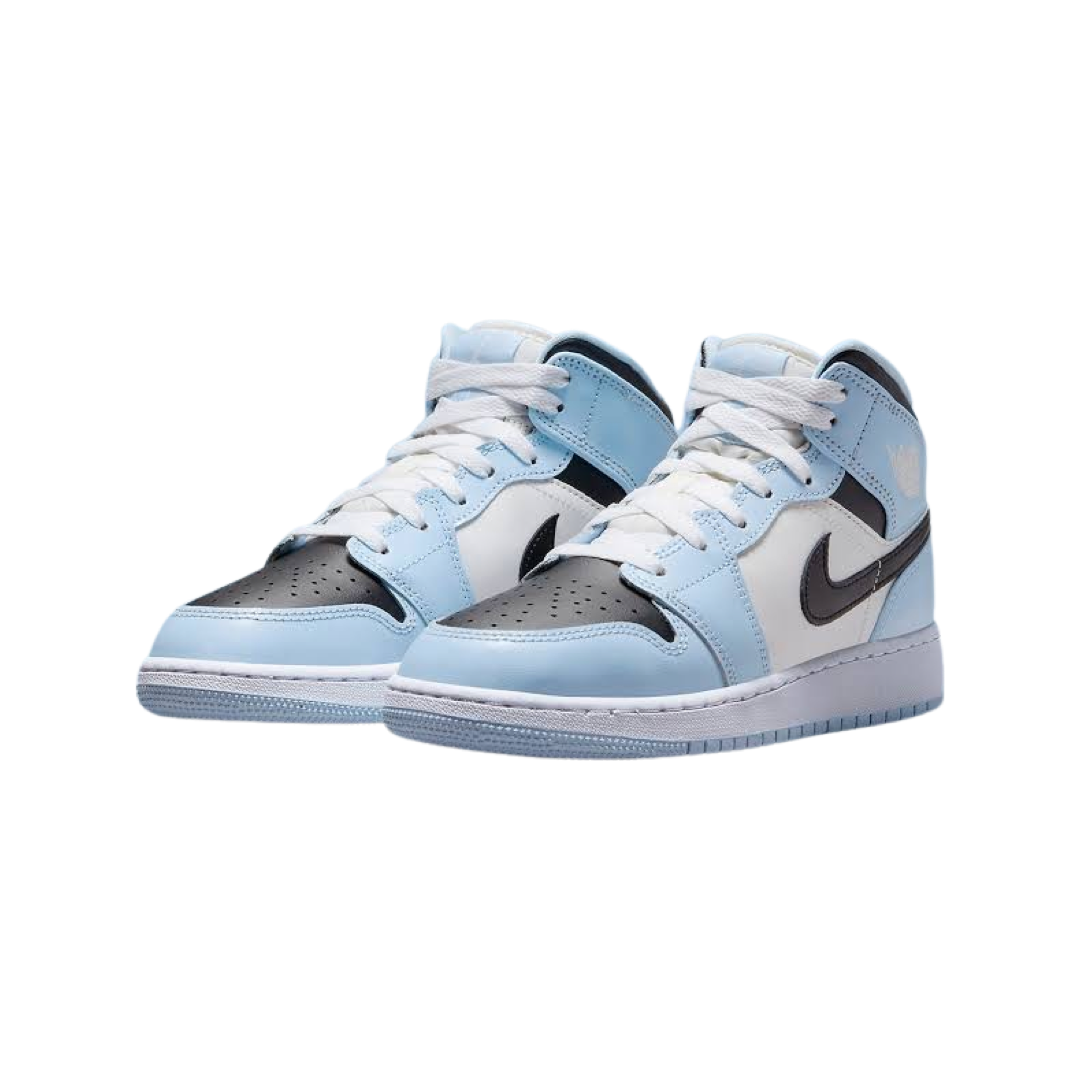 Air Jordan 1 Mid GS Ice Blue Black Sail White