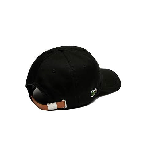 Side Croc Cotton Cap in Black by Lacoste