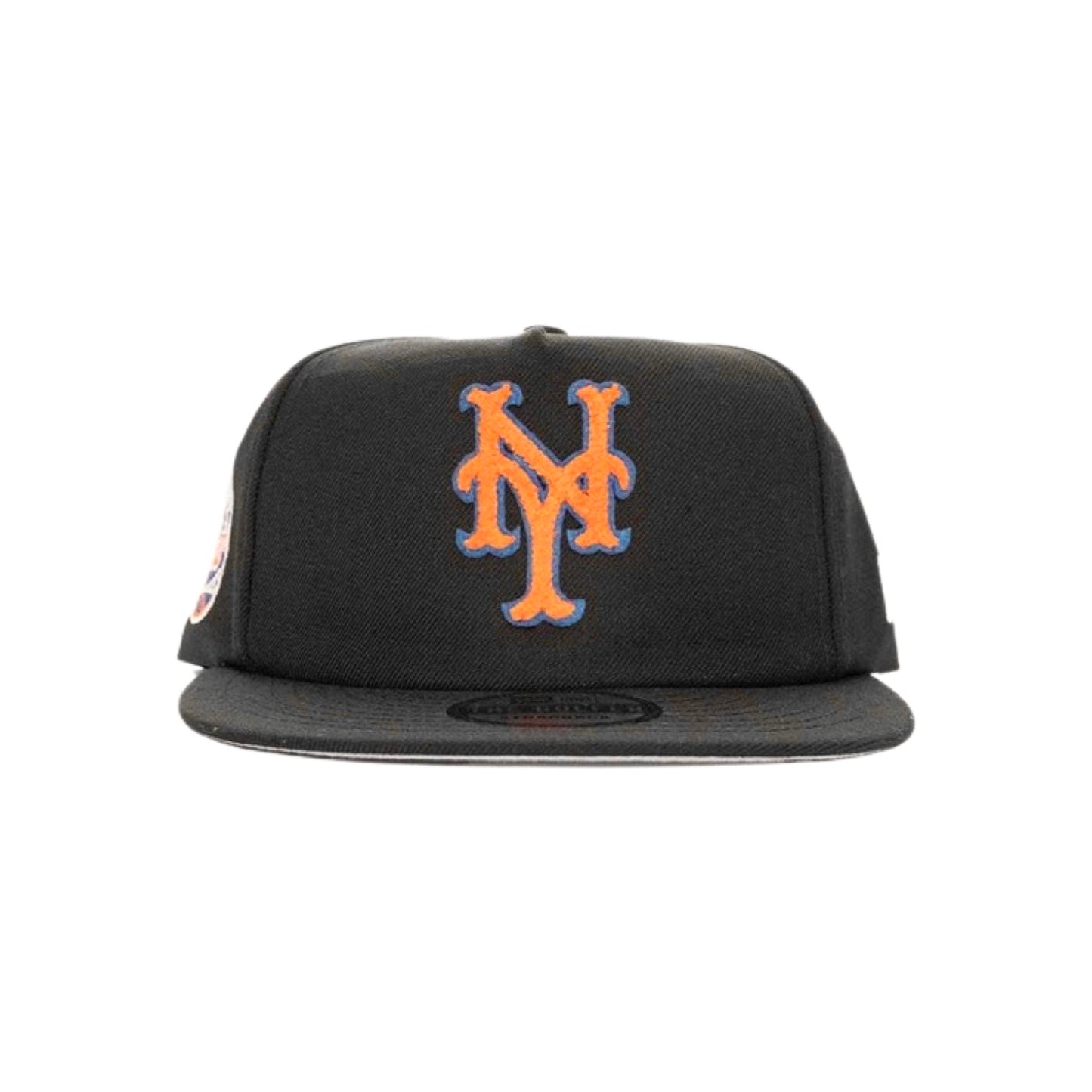 New Era Golfer New York Mets Black White Chenille Clothstrap