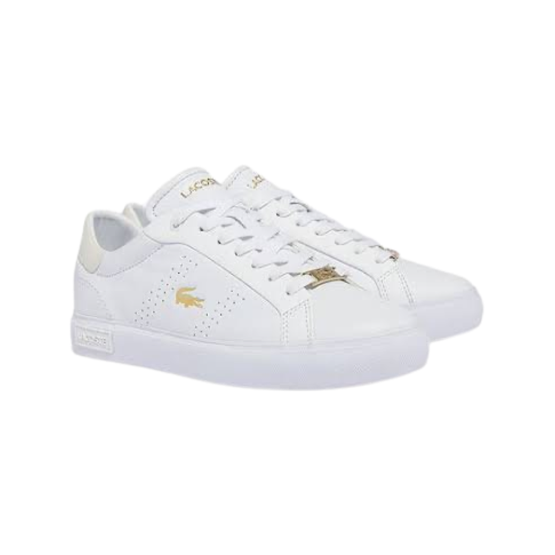 Women's Lacoste Powercourt 1122 Lux White Metallic Gold