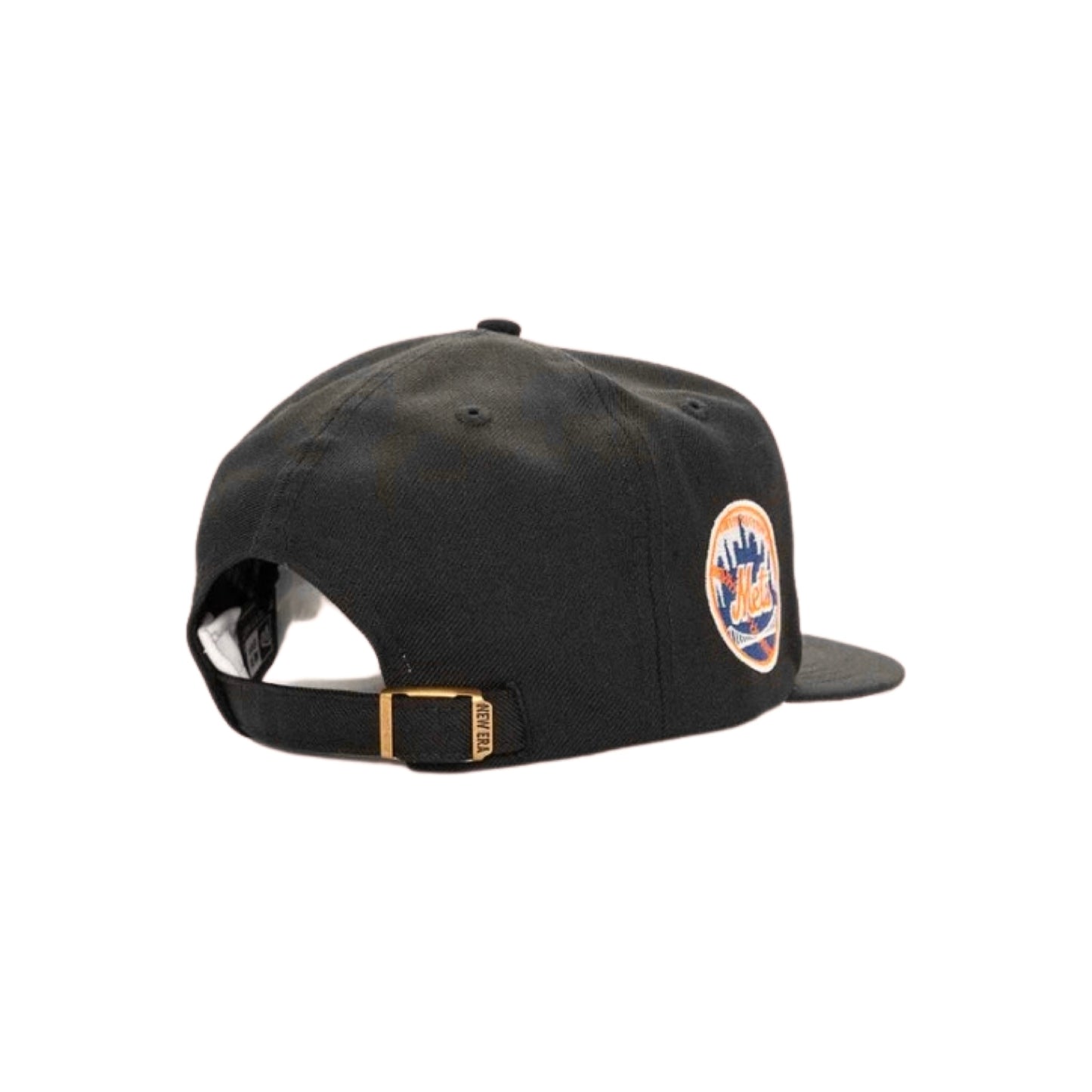 New Era Golfer New York Mets Black White Chenille Clothstrap