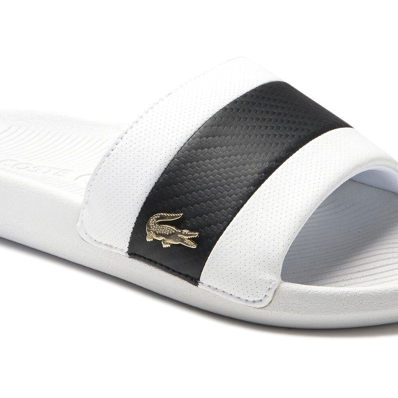 Croco Slide 0120 White Black By Lacoste