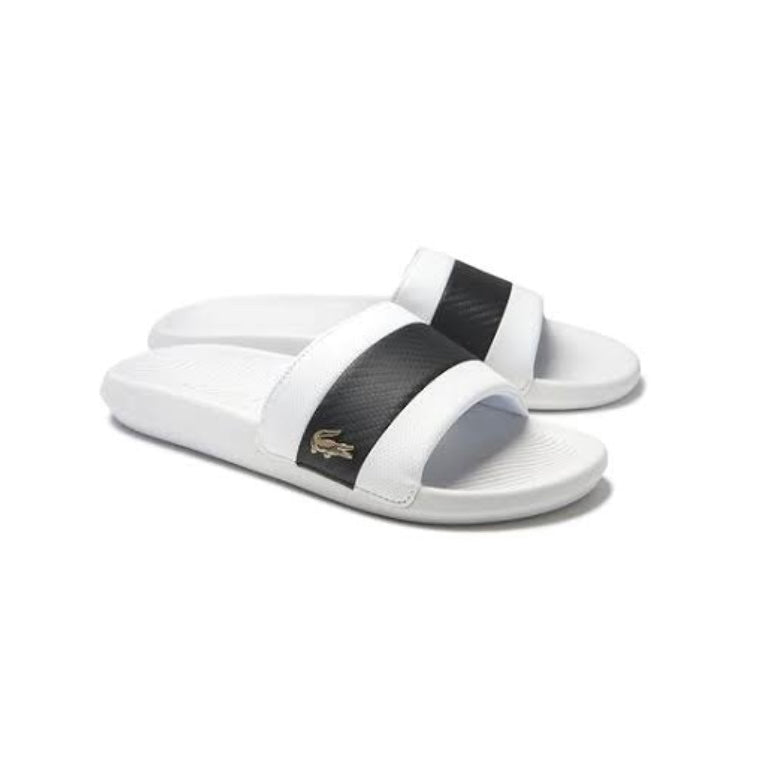 Croco Slide 0120 White Black By Lacoste