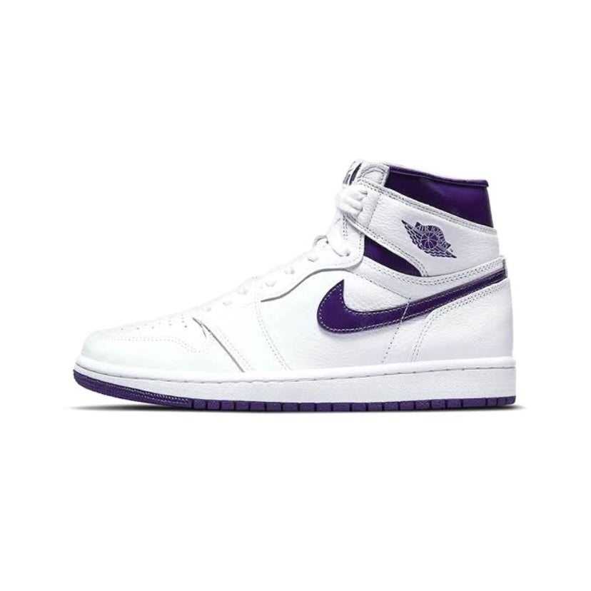 Women's Air Jordan 1 High OG Retro White Metallic Purple