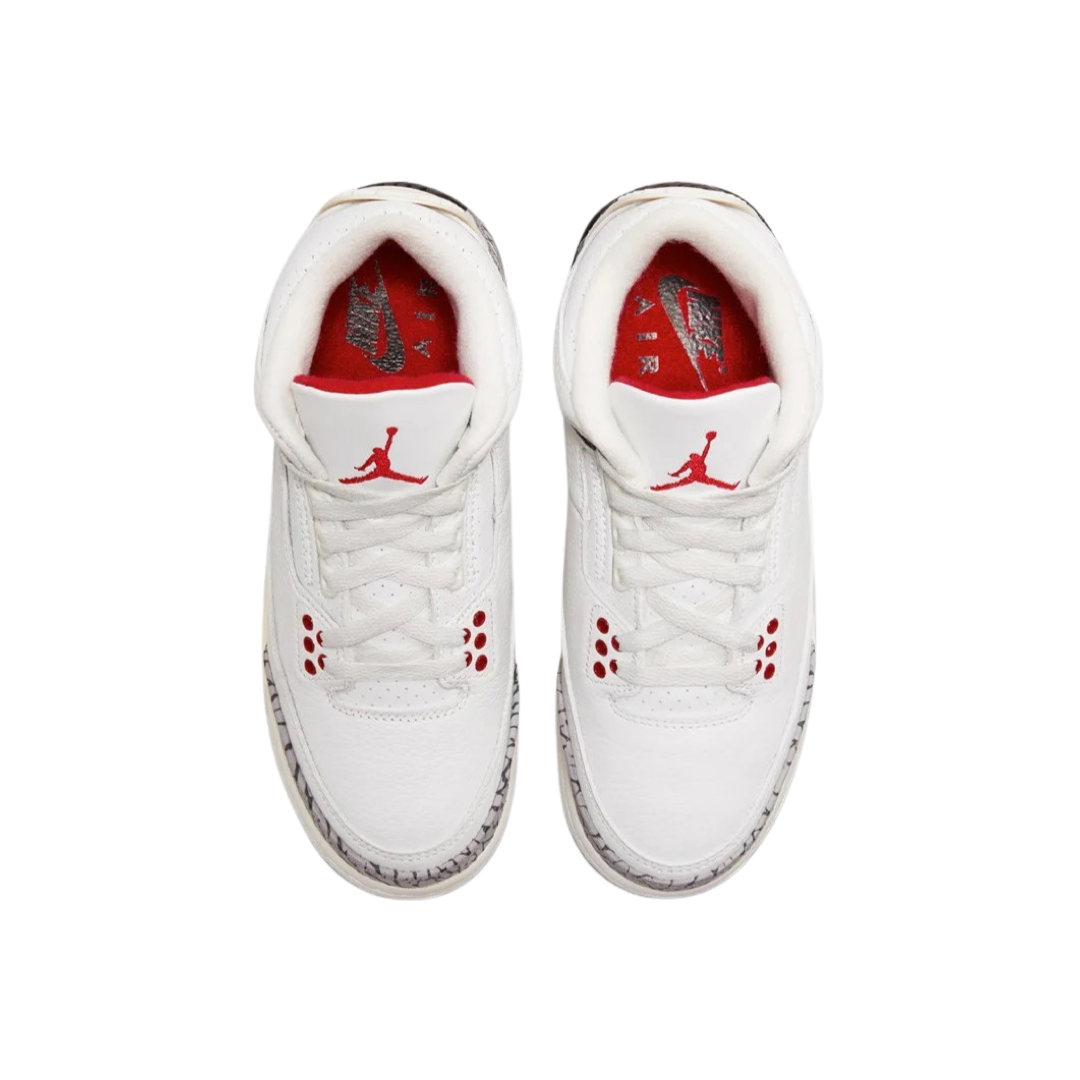 Air Jordan 3 Retro GS White Cement Reimagined White Cement Summit White Fire Red Black