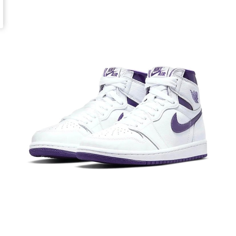 Women's Air Jordan 1 High OG Retro White Metallic Purple