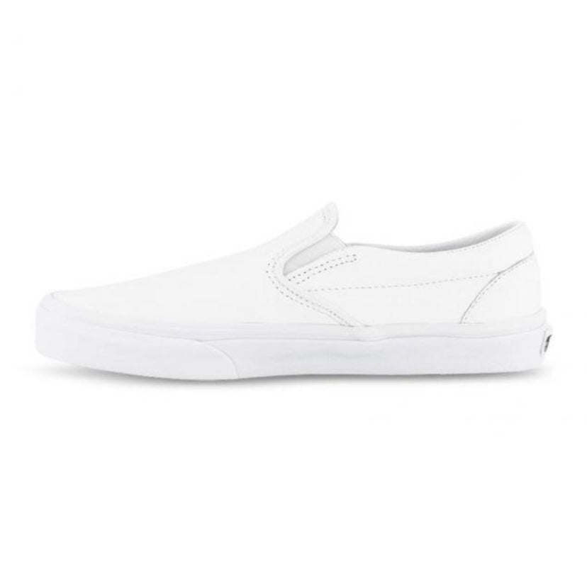 Classic Slip On Leather White White by Vans