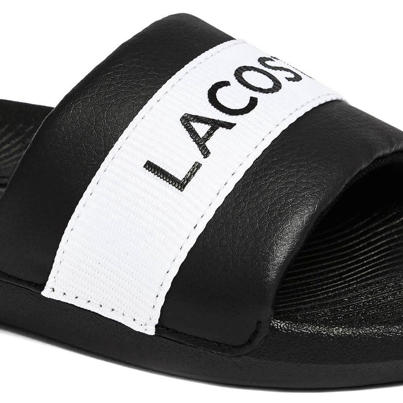 Womens Croco Slide 0721 Black White By Lacoste