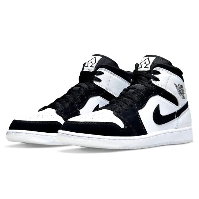 Air Jordan 1 Mid Diamond Black White